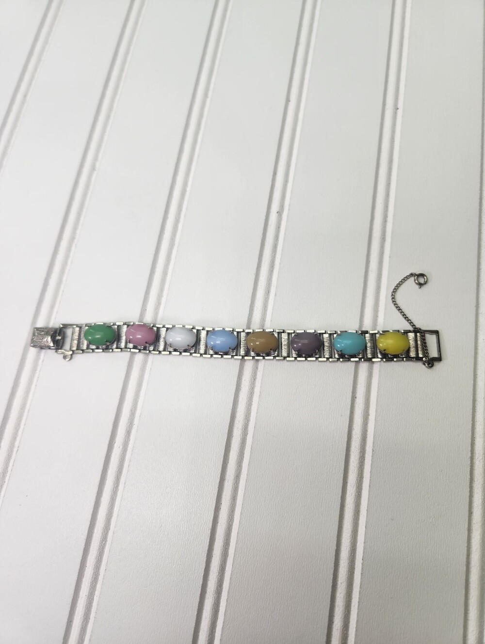 Vintage Sarah Coventry Multi-Color Oval Cabochon "Jewel Tones" Bracelet